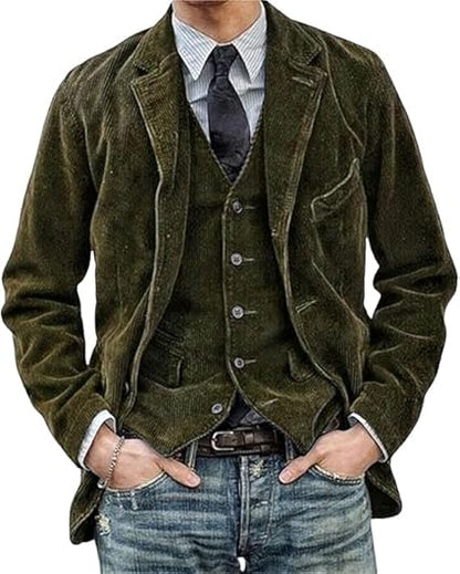 Herren Sakko Einreihig Cordstoff Klassische Eleganz für Business und Freizeit 0