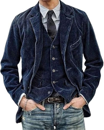 Herren Sakko Einreihig Cordstoff Klassische Eleganz für Business und Freizeit 1