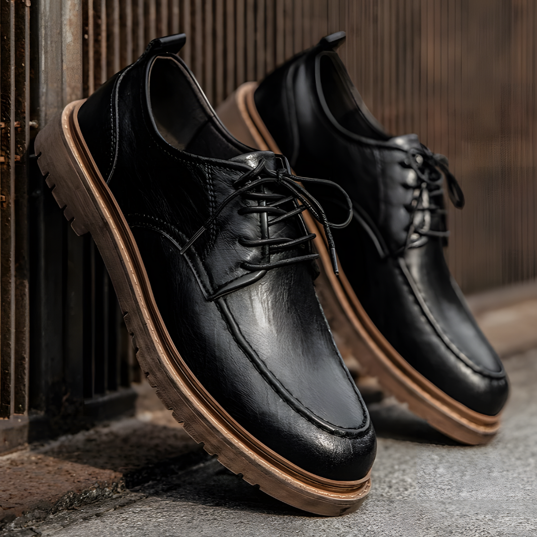 Herren Schnürschuhe Klassisch Elegant Leder 4