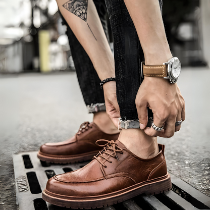 Herren Schnürschuhe Klassisch Elegant Leder 5