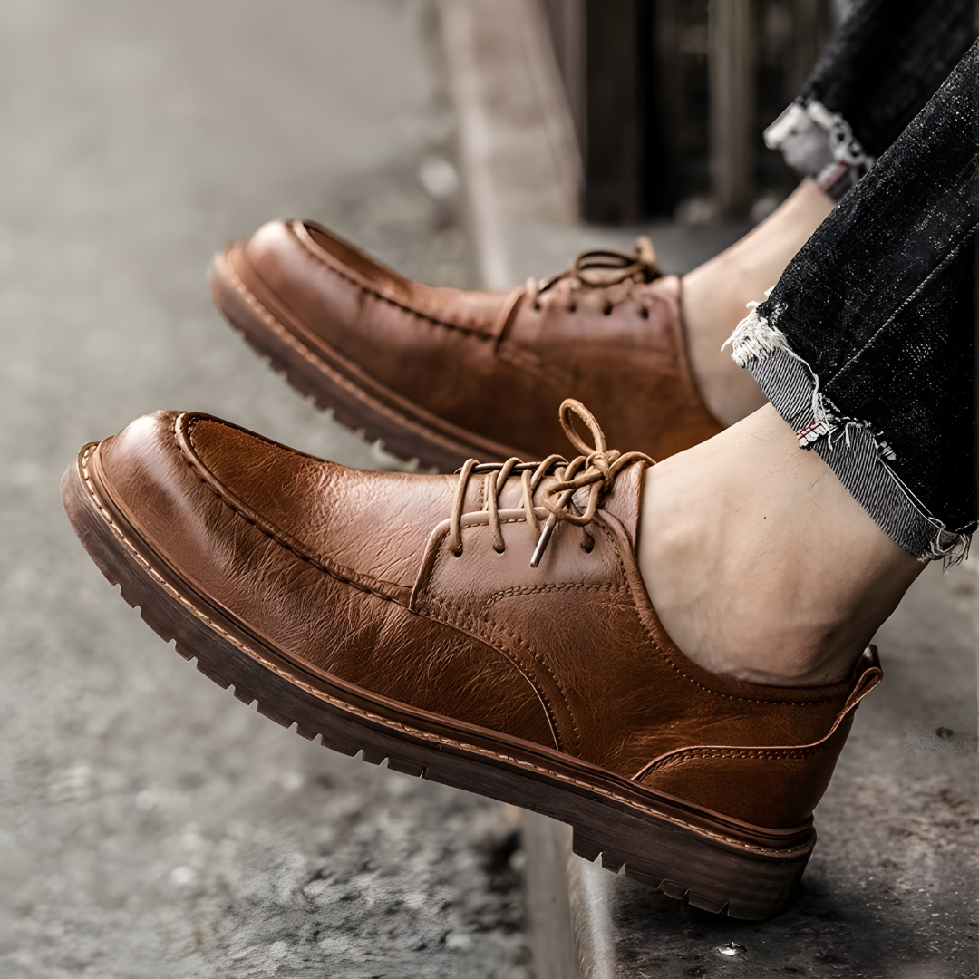 Herren Schnürschuhe Klassisch Elegant Leder 6