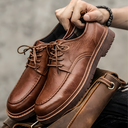 Herren Schnürschuhe Klassisch Elegant Leder 7