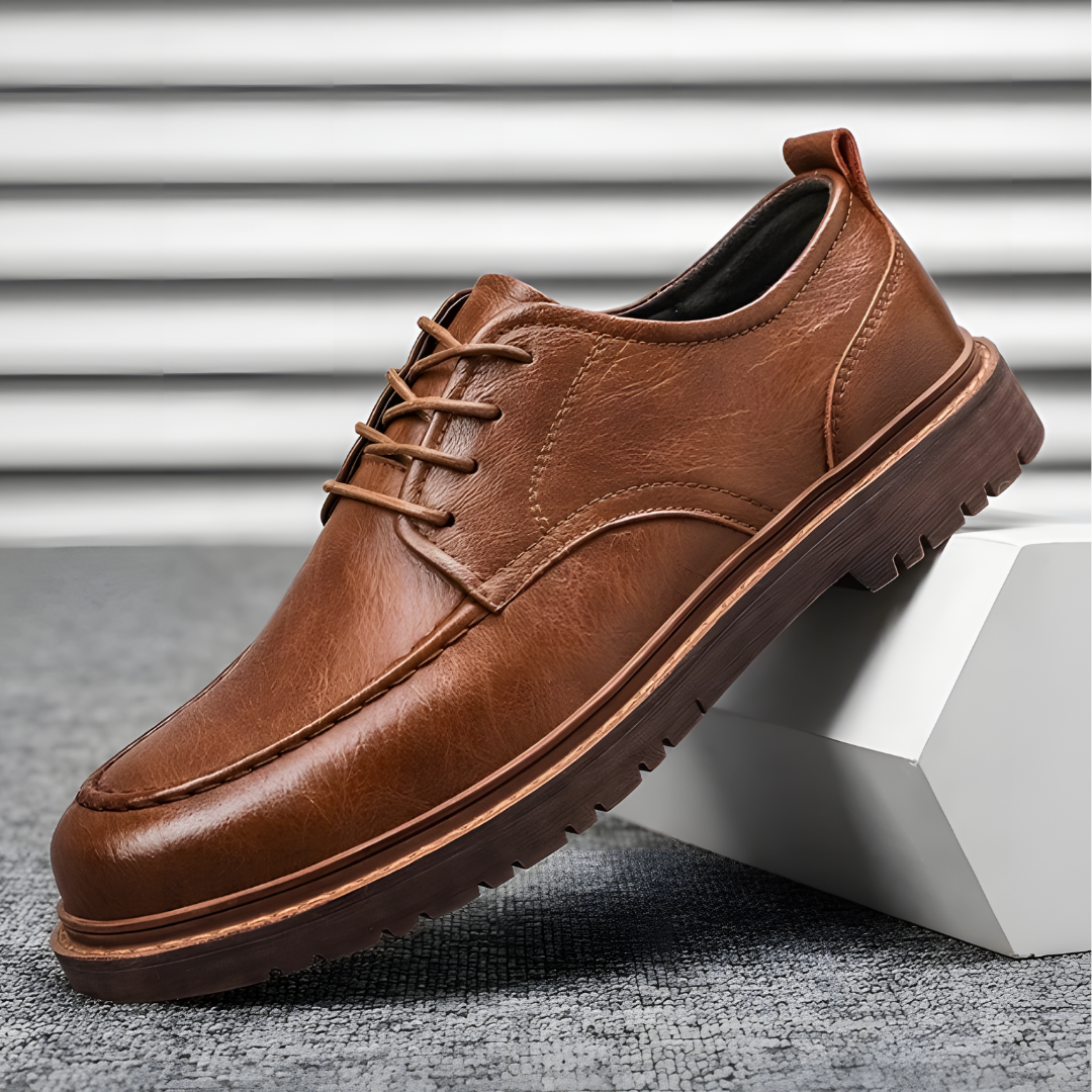 Herren Schnürschuhe Klassisch Elegant Leder 8