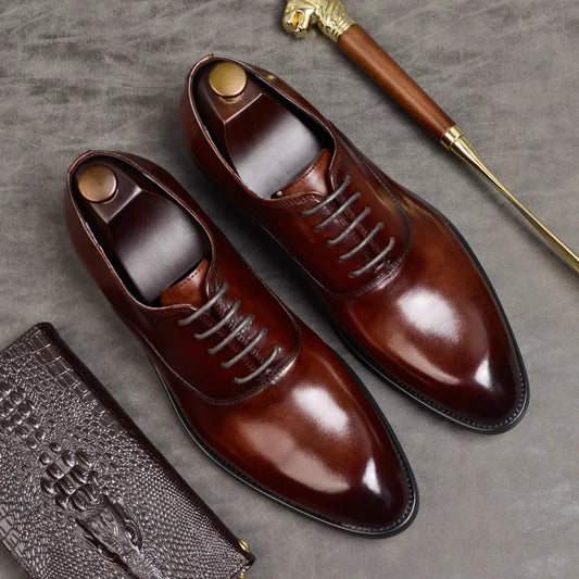 Herren Schuhe Oxford Stil Echtes Leder Komfortabel Elegant 0