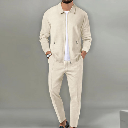 Herren Set Slim Fit Eleganter Cardigan und Hose Hochwertige Materialien 0