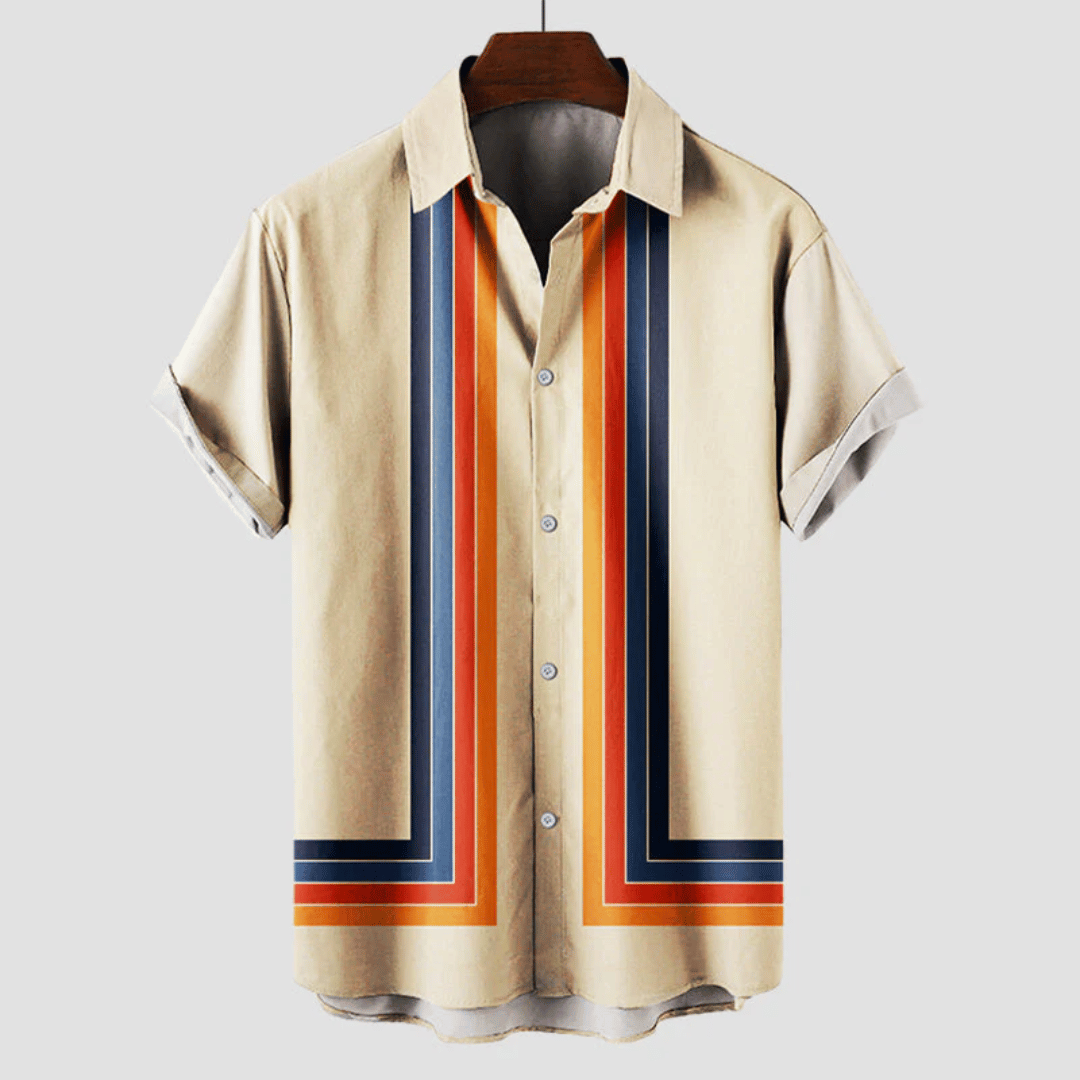 Herren Sommerhemd Retro Atmungsaktiv Kurzarm Baumwolle für Stil und Komfort 1