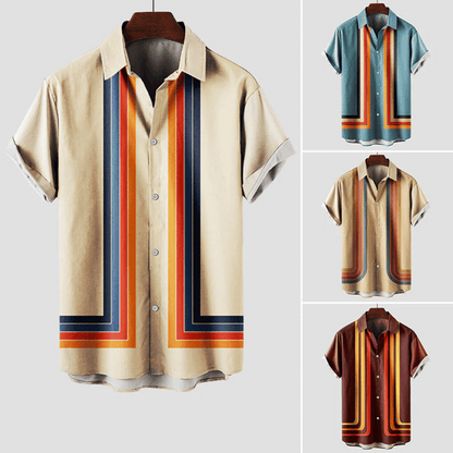 Herren Sommerhemd Retro Atmungsaktiv Kurzarm Baumwolle für Stil und Komfort 4