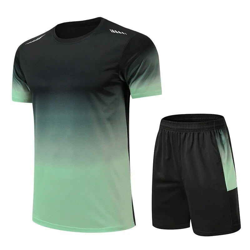 Herren Sportbekleidungs-Set Farbgradient Druck Atmungsaktives Material 4