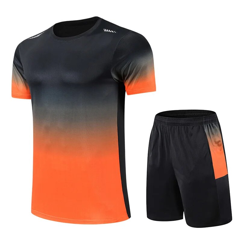 Herren Sportbekleidungs-Set Farbgradient Druck Atmungsaktives Material 5