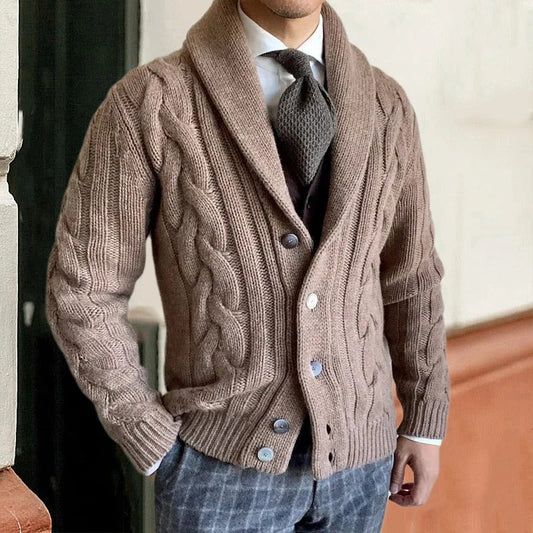 Herren Strickjacke Knopf Warm Bequem Strickmaterial 0