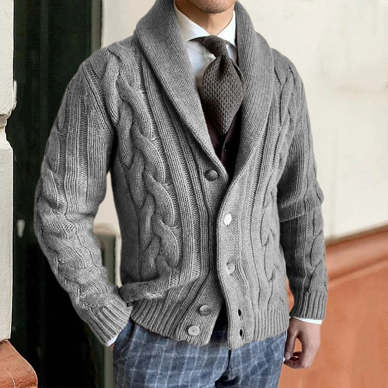 Herren Strickjacke Knopf Warm Bequem Strickmaterial 1
