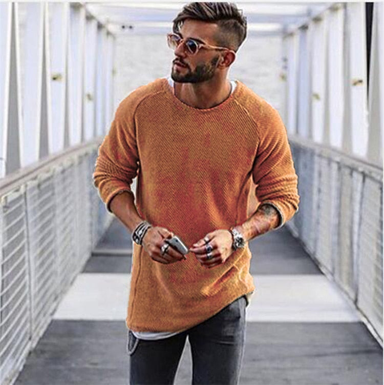 Herren Strickpullover Langer Stil Bequem Hochwertig 5