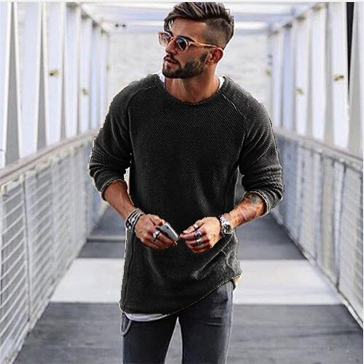 Herren Strickpullover Langer Stil Bequem Hochwertig 6