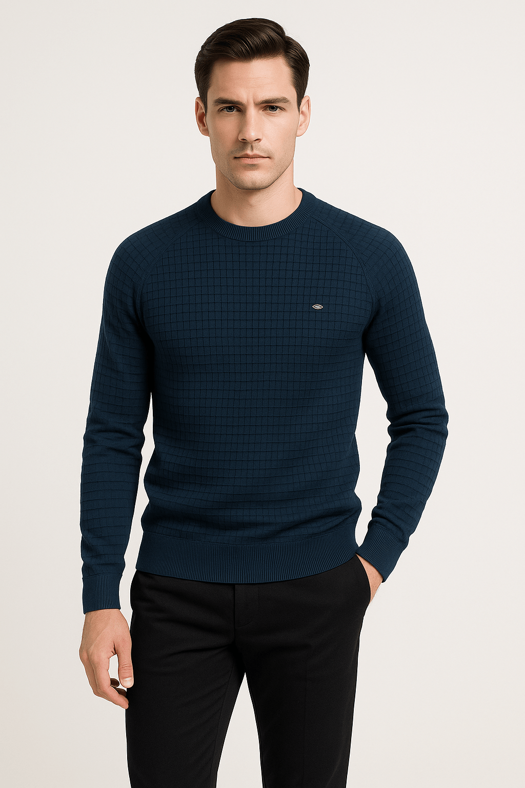 Herren Sweatshirt Lässig Strukturiert Atmungsaktiv 1