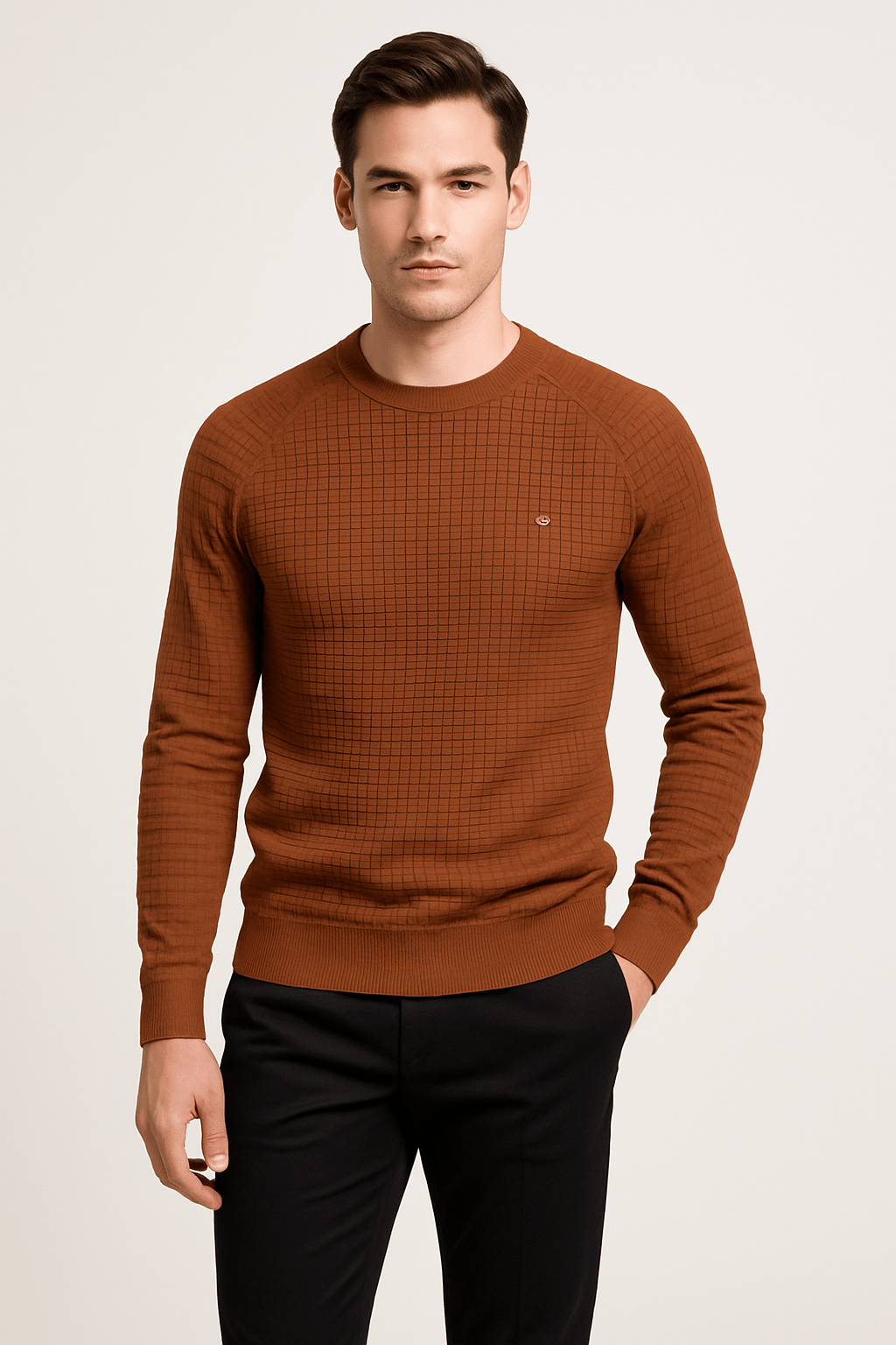 Herren Sweatshirt Lässig Strukturiert Atmungsaktiv 8