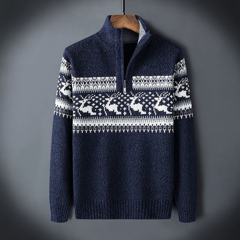 Herren Weihnachtsstrickpullover Rentier-Muster Gemütlicher Strick 2