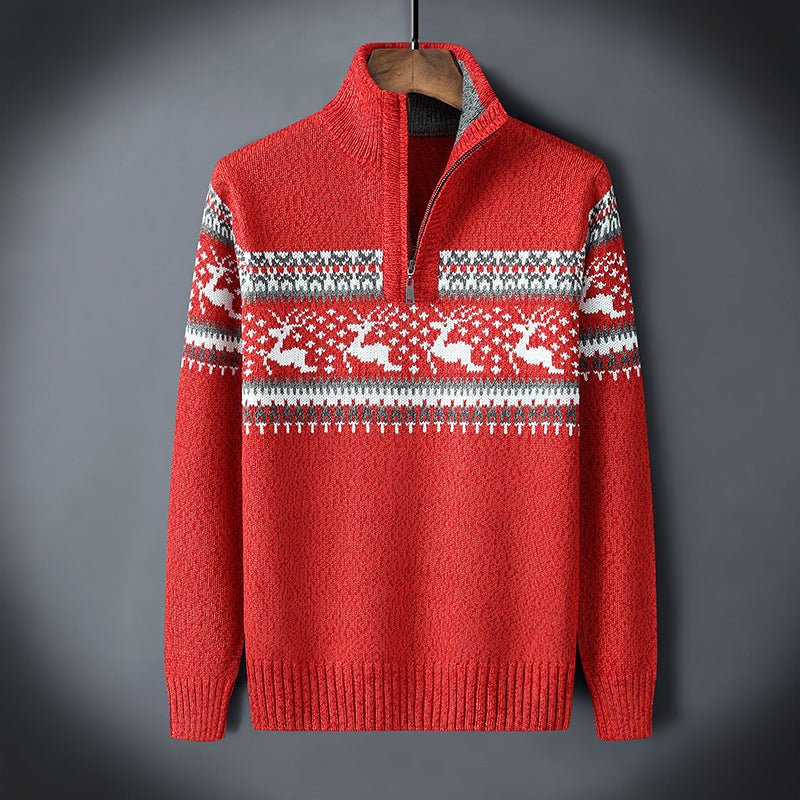 Herren Weihnachtsstrickpullover Rentier-Muster Gemütlicher Strick 5