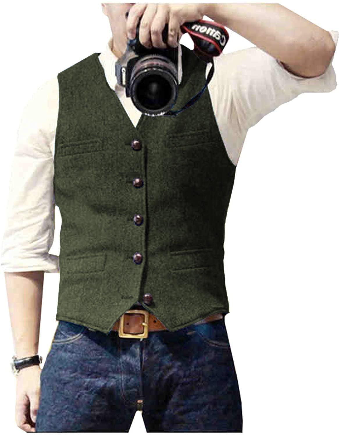 Herren Weste Vielseitig Hochwertige Materialien Mit Taschen 11