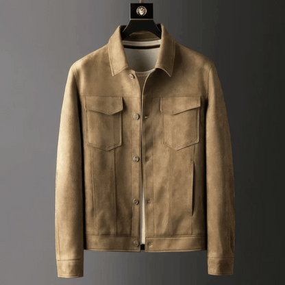 Herren Wildlederjacke Elegantes Design Hochwertiges Material 0