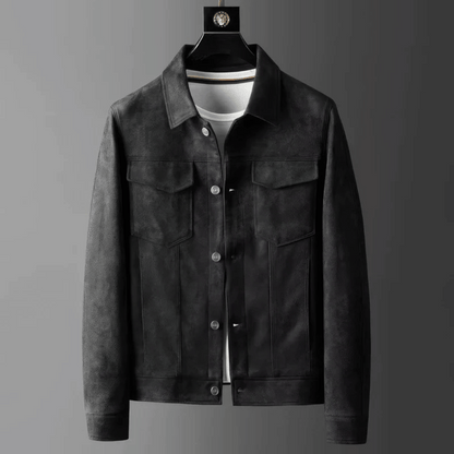 Herren Wildlederjacke Elegantes Design Hochwertiges Material 1