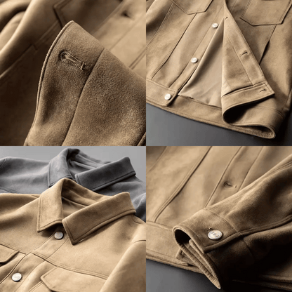 Herren Wildlederjacke Elegantes Design Hochwertiges Material 5