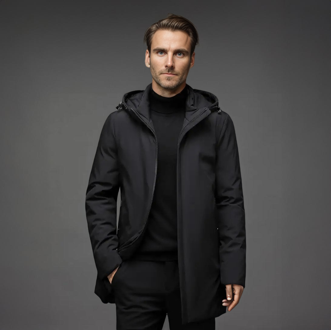 Herren Winter Parka Mantel Wind- und Wasserabweisend Warm 5