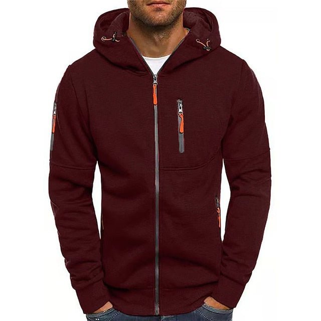 Herren Zip-Up Jacke mit Kapuze Sportlich Bequem Hochwertige Materialien 4