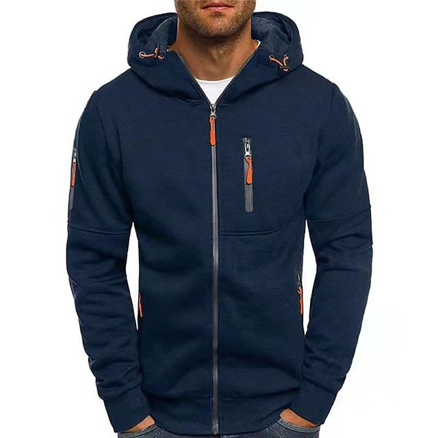 Herren Zip-Up Jacke mit Kapuze Sportlich Bequem Hochwertige Materialien 6