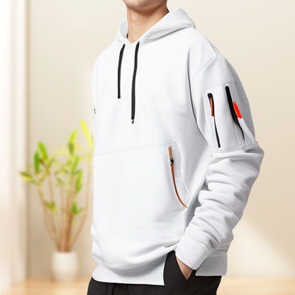 Herren Zip Hoodie Halber Reißverschluss Atmungsaktiv Bequem Baumwolle 7