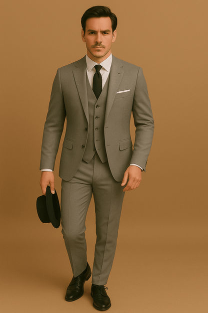 Elegantes Herrenanzug Leinen Set - Blazer, Weste & Hose für Hochzeiten und Anlässe-5
