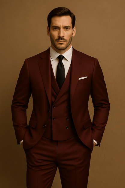 Eleganter Herrenanzug 3-teilig aus Polyester für Hochzeit & Business-2