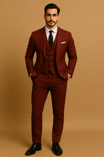 Eleganter Herrenanzug 3-teilig aus Polyester für Hochzeit & Business-4