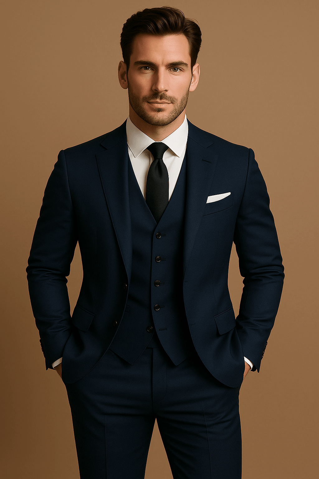 Variant image for Eleganter Herrenanzug 3-teilig aus Polyester für Hochzeit & Business-37