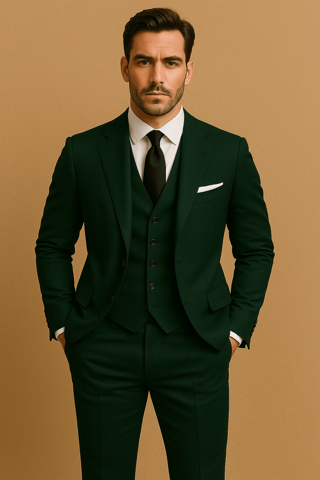 Variant image for Eleganter Herrenanzug 3-teilig aus Polyester für Hochzeit & Business-8