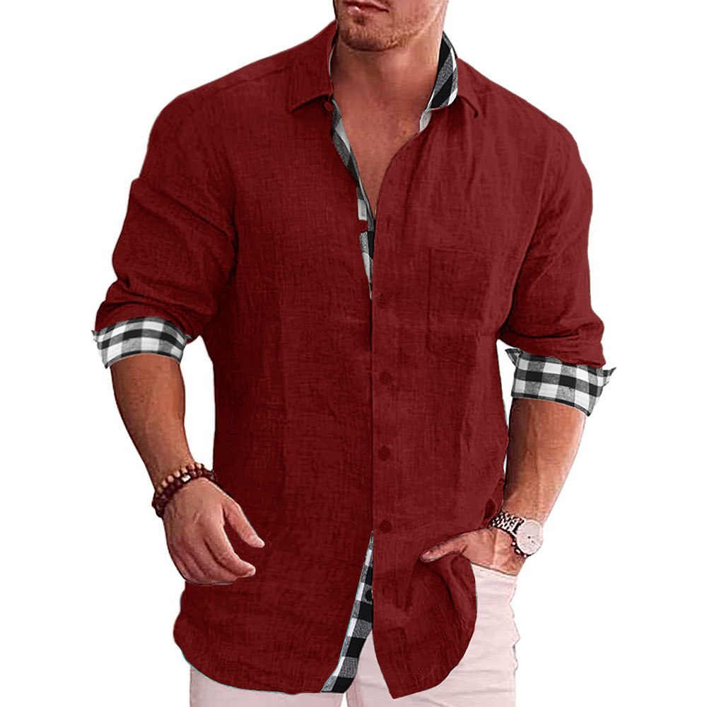 Herrenhemd Langarm Designer Stil Hochwertige Materialien Casual 0