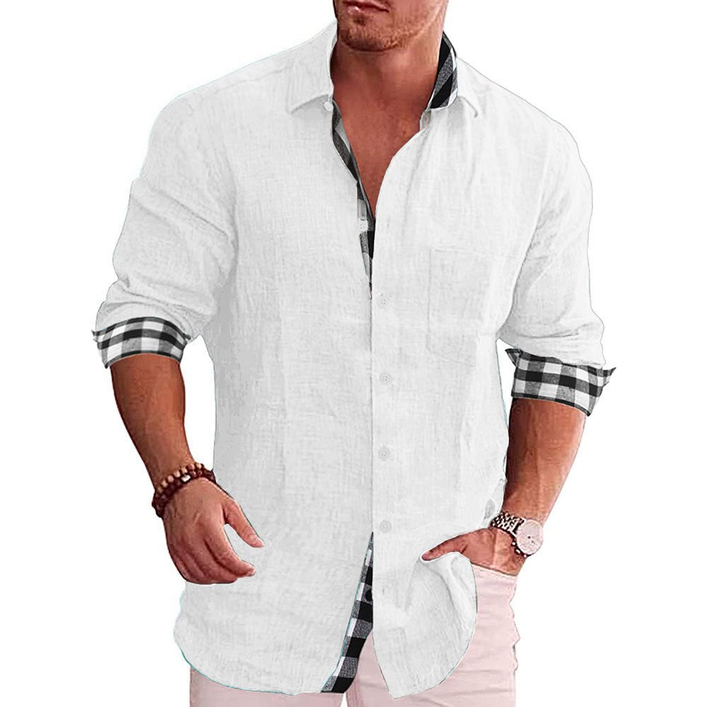 Herrenhemd Langarm Designer Stil Hochwertige Materialien Casual 1