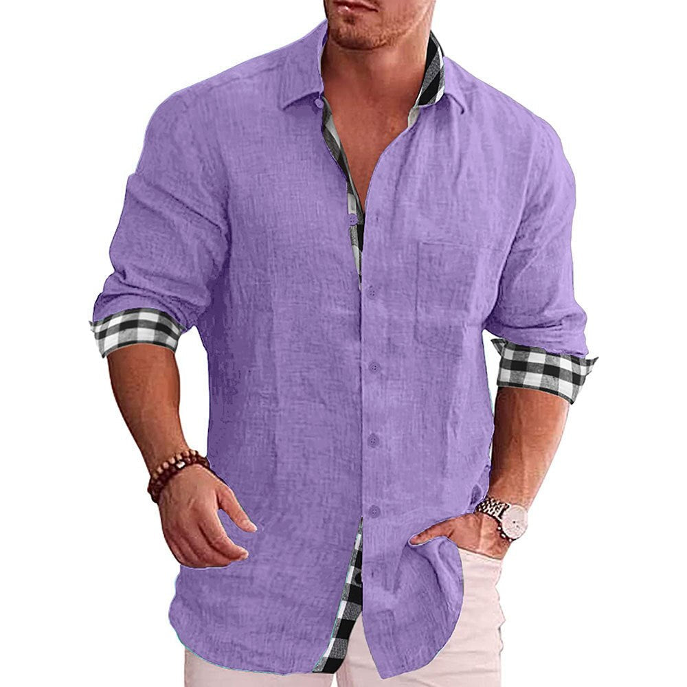 Herrenhemd Langarm Designer Stil Hochwertige Materialien Casual 2