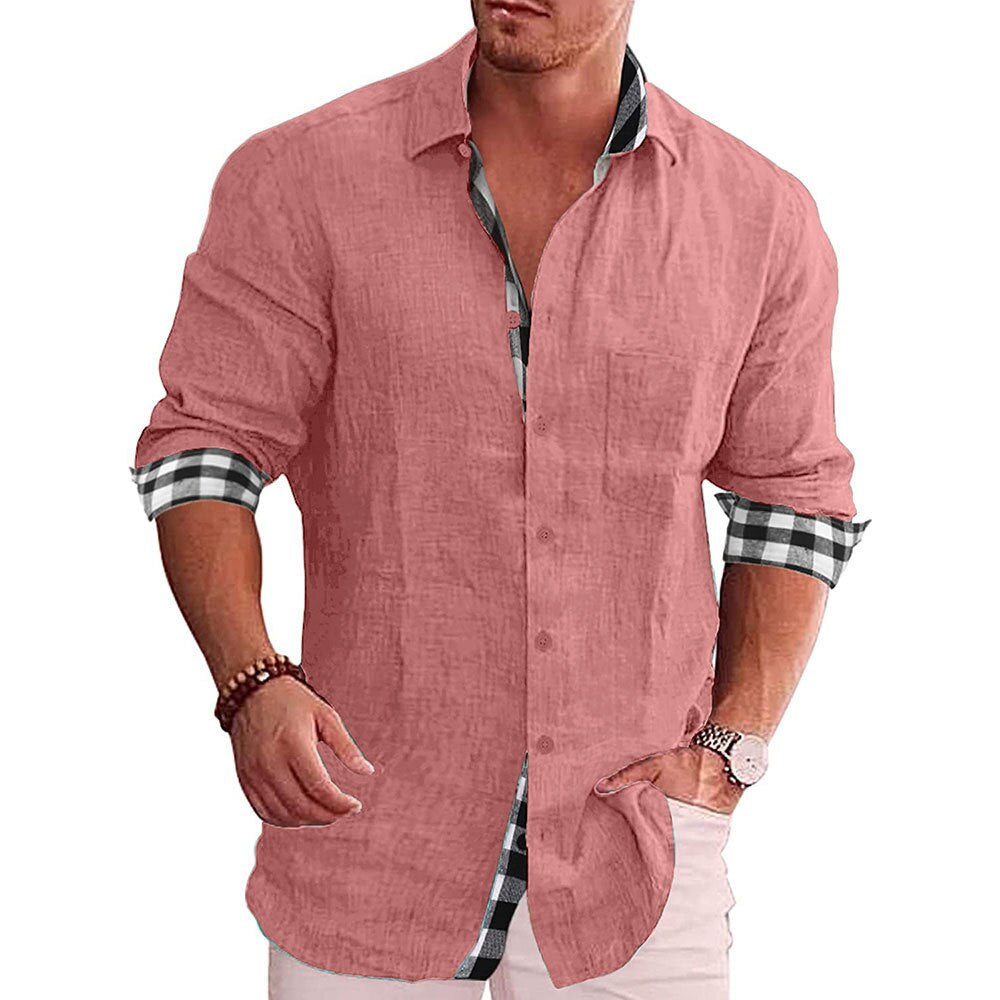 Herrenhemd Langarm Designer Stil Hochwertige Materialien Casual 3