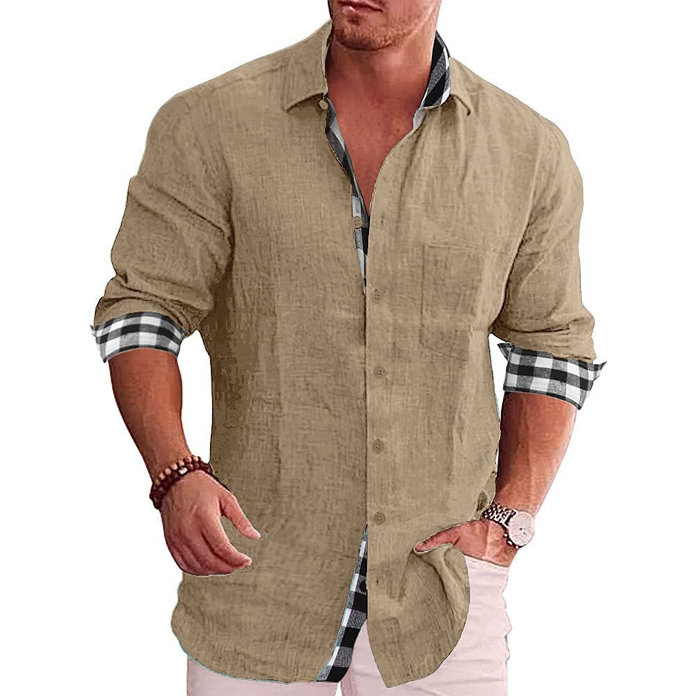 Herrenhemd Langarm Designer Stil Hochwertige Materialien Casual 4