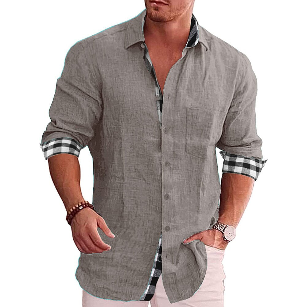 Herrenhemd Langarm Designer Stil Hochwertige Materialien Casual 5