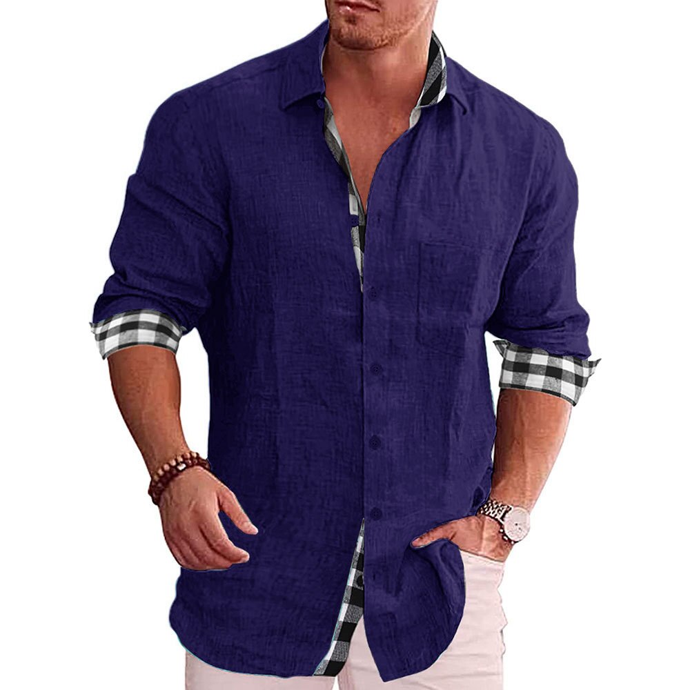 Herrenhemd Langarm Designer Stil Hochwertige Materialien Casual 6