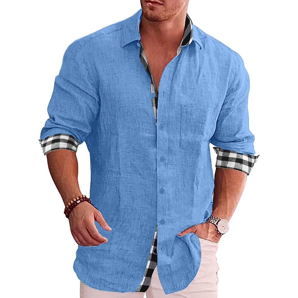 Herrenhemd Langarm Designer Stil Hochwertige Materialien Casual 7