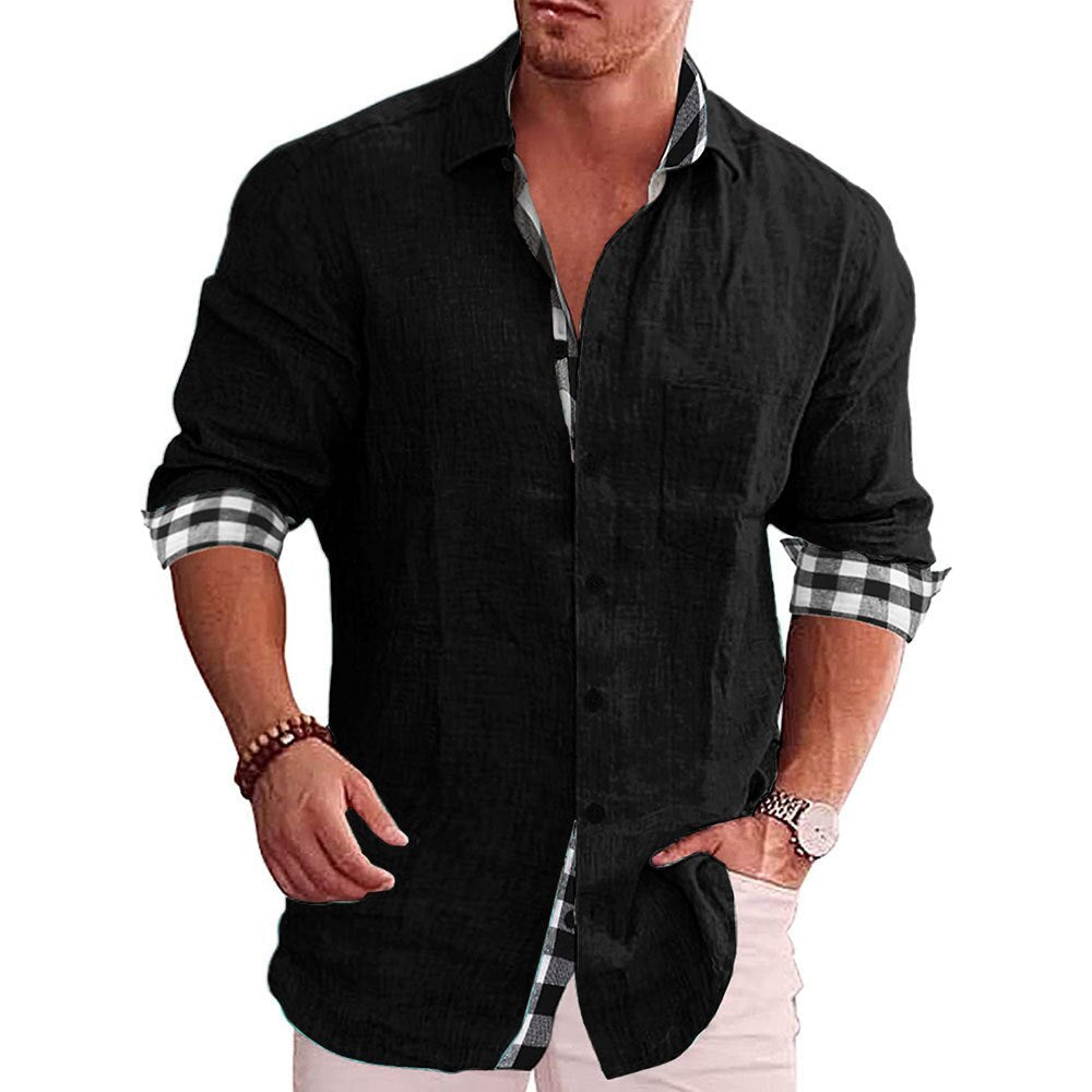 Herrenhemd Langarm Designer Stil Hochwertige Materialien Casual 8