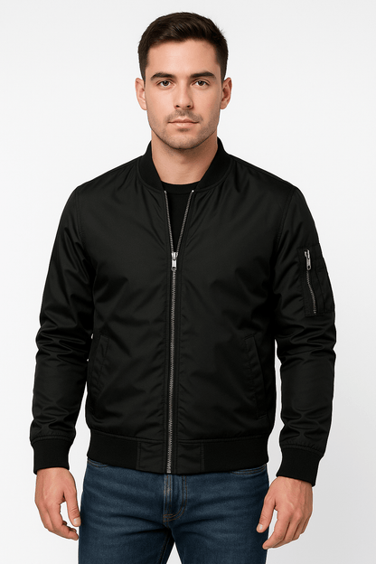 Herrenjacke Bomberjacke Leicht Klassischer Schnitt Polyester 1