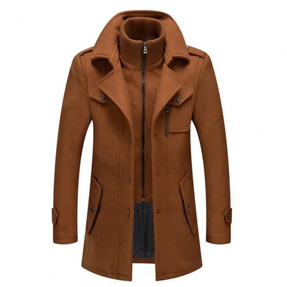 Herrenjacke Doppelkragen Elegant Polyester für Herbst und Winter 1
