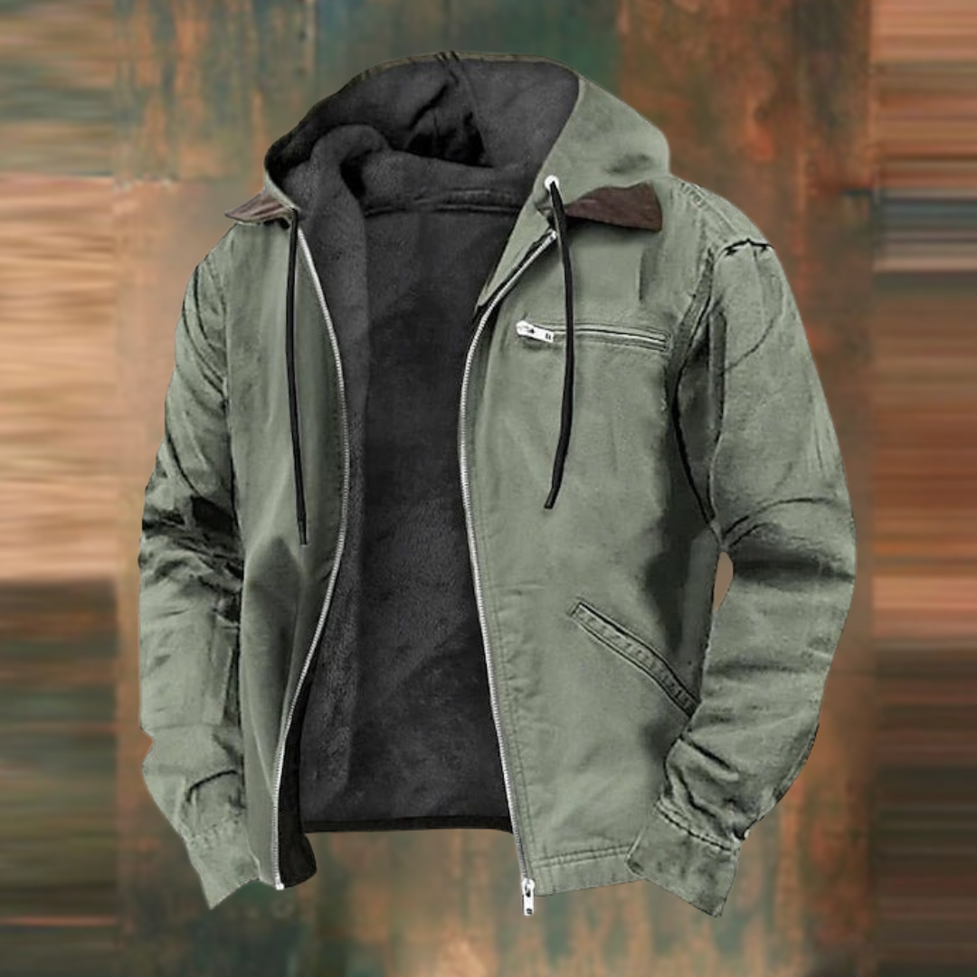Herrenjacke Kapuze Sportlicher Schnitt Reißverschluss Wasserabweisend 1