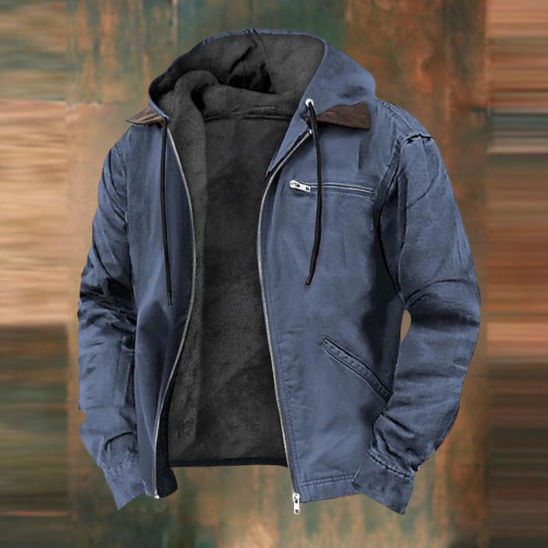 Herrenjacke Kapuze Sportlicher Schnitt Reißverschluss Wasserabweisend 3