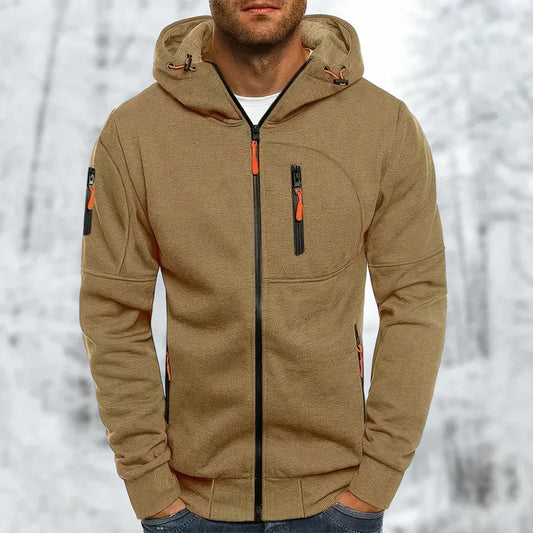 Herrenjacke Kapuzenjacke Stilvoll Mit Reißverschluss Hochwertiger Stoff 0