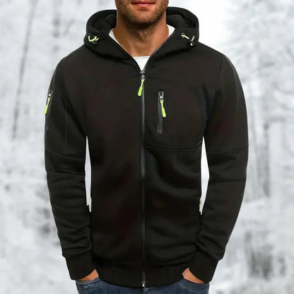 Herrenjacke Kapuzenjacke Stilvoll Mit Reißverschluss Hochwertiger Stoff 3