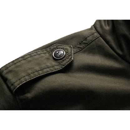 Herrenjacke Militärgrün Eleganter Schnitt Bequeme Passform 8
